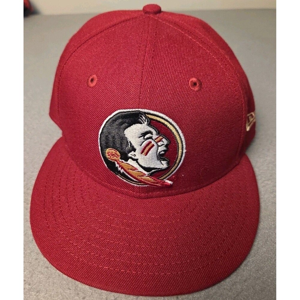 Men's New Era Garnet Florida State Seminoles 59FIFTY Fitted Hat 7 1/2 NWOT